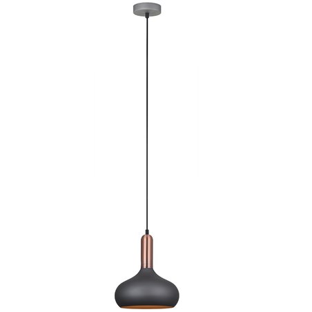 Szara nowoczesna metalowa lampa zwisająca Quesmo