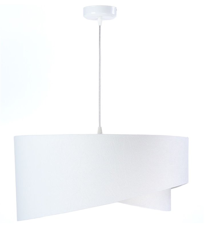 Lampa wisząca Candy biała welurowa z dwoma asymetrycznymi kloszami