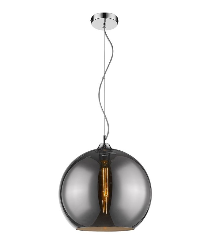 Lampa wisząca Fixio w kolorze czarny chrom szklana kula - OD RĘKI