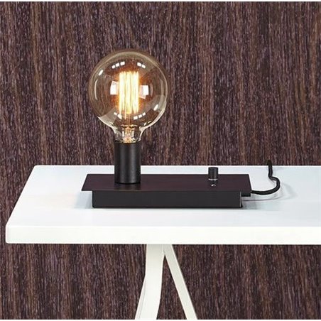 Industrialna nowoczesna czarna lampa stołowa Load z USB do ładowania telefonu dekoracyjna żarówka