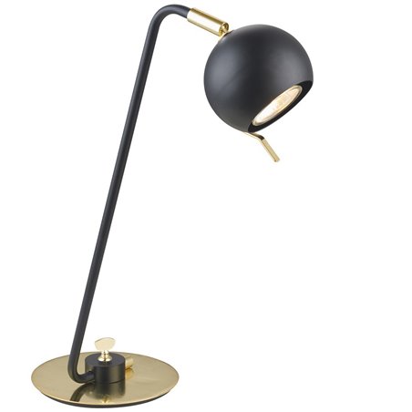 Czarno złota lampa Charissa z okrągłym kloszem żarówka GU10 nowoczesna