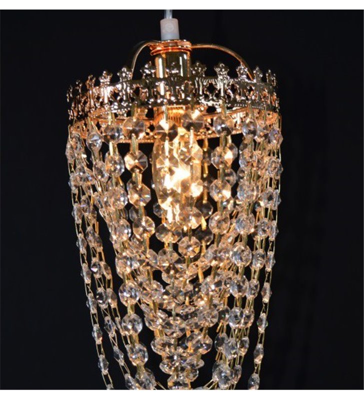 Lampa wisząca Lozano pojedyncza klasyczna kryształowa