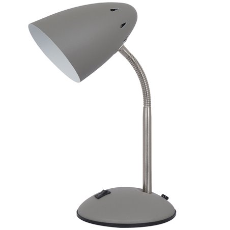 Nieduża szara lampka na biurko z regulacją ramienia flexo Cosmic włącznik na podstawie