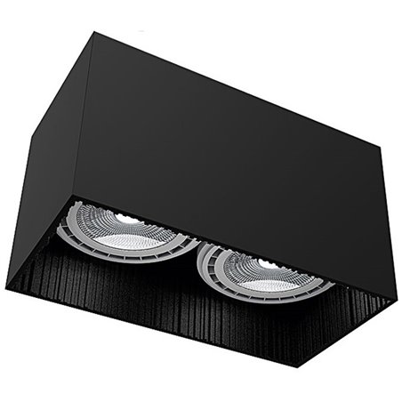 Lampa sufitowa Groove Black czarna podwójna żarówki GU10 ES111 prostokątna