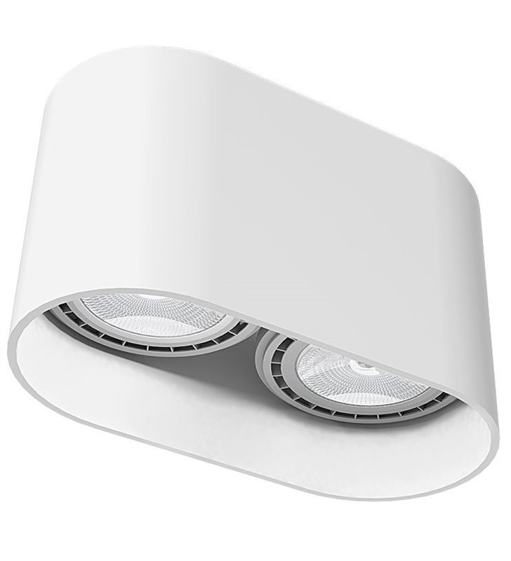 Owala biała lampa sufitowa Oval White podwójna żarówki GU10 ES111