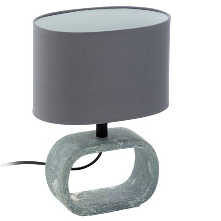 Lagonia1 nowoczesna lampa stołowa z ceramiczną podstawą abażur z tkaniny kolor szary