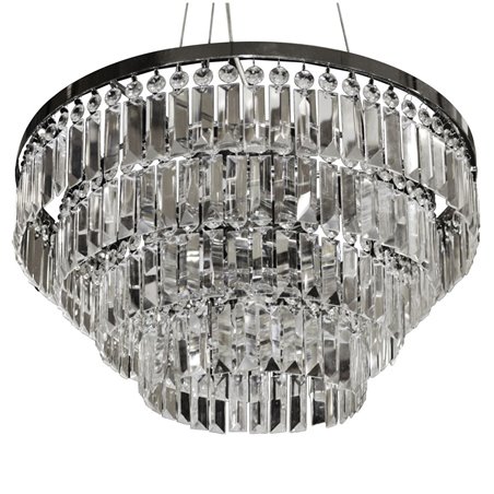 Lampa wisząca Salerno z podłużnymi kryształami chrom do eleganckich stylowych wnętrz w stylu nowoczesnym i klasycznym