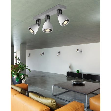 Lampa sufitowa Bremen potrójna klosze z betonu styl loftowy industrialny