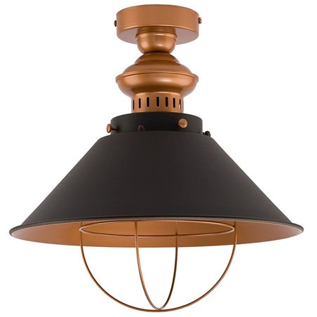 Brązowo miedziana lampa sufitowa Garret nowoczesna metalowa w stylu vintage loftowym