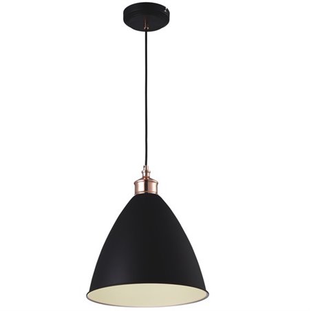 Lampa wisząca Watso Black 25cm czarna z miedzianym detalem metalowa styl loft industrial - OD RĘKI