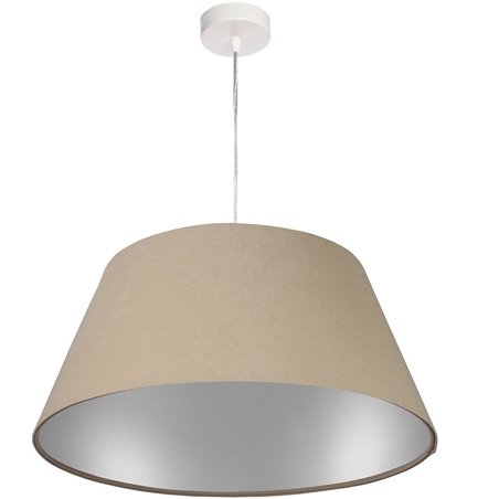 Lampa wisząca Valongo abażur beżowy ze srebrnym wnętrzem do salonu jadalni sypialni