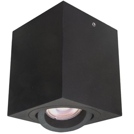 Kwadratowa natynkowa lampa sufitowa Emilio downlight czarna szerokość 8cm