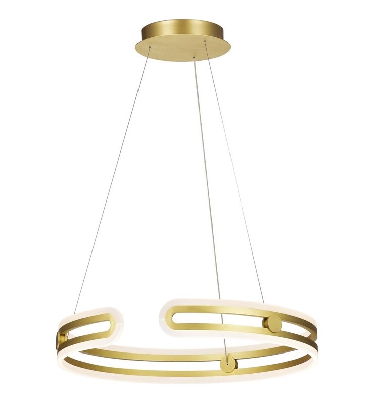 Kiara złota nowoczesna wisząca lampa LEDowa o średnicy 60cm