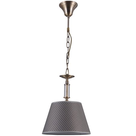 Klasyczna lampa wisząca Zanobi brąz antyczny szary abażur do salonu sypialni jadalni kuchni