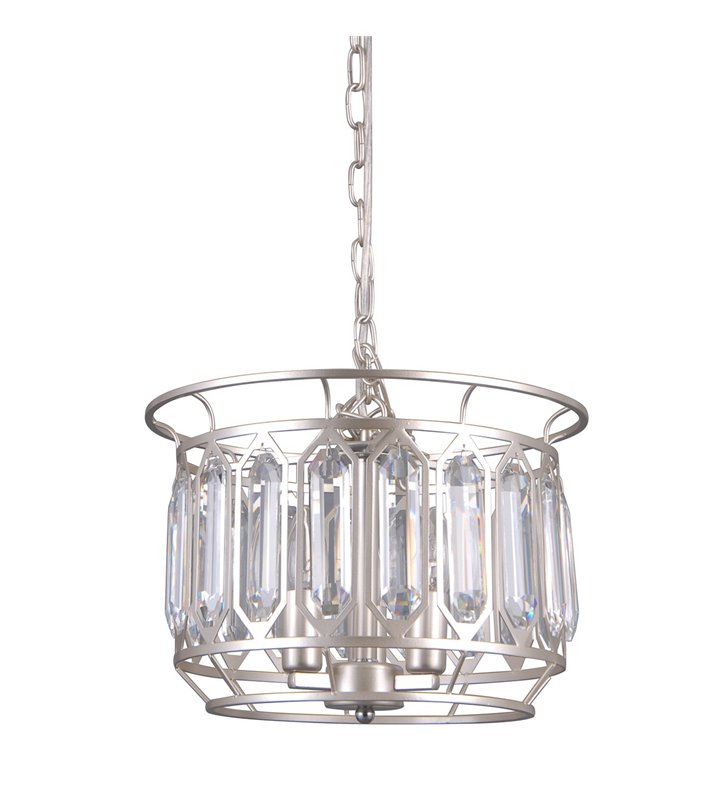 Lampa wisząca Priscilla z kryształami metal w kolorze szampana średnica 35cm do salonu sypialni jadalni nad stół