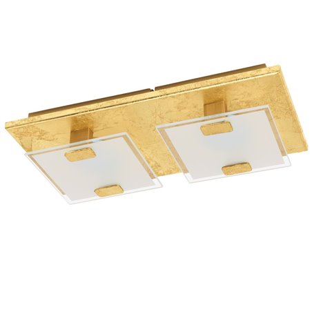 Mały złoty prostokątny plafon Vicaro1 montaż na ścianie i na suficie LED