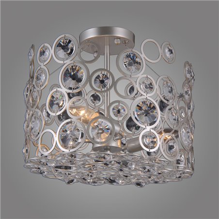 Ażurowa lampa z kryształami Nardo nowoczesna srebrna odcień szampana do salonu sypialni jadalni hol