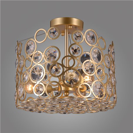 Lampa sufitowa Nardo nieduża złota ozdobiona kryształami styl nowoczesny dekoracyjna do sypialni pokoju dziennego salonu