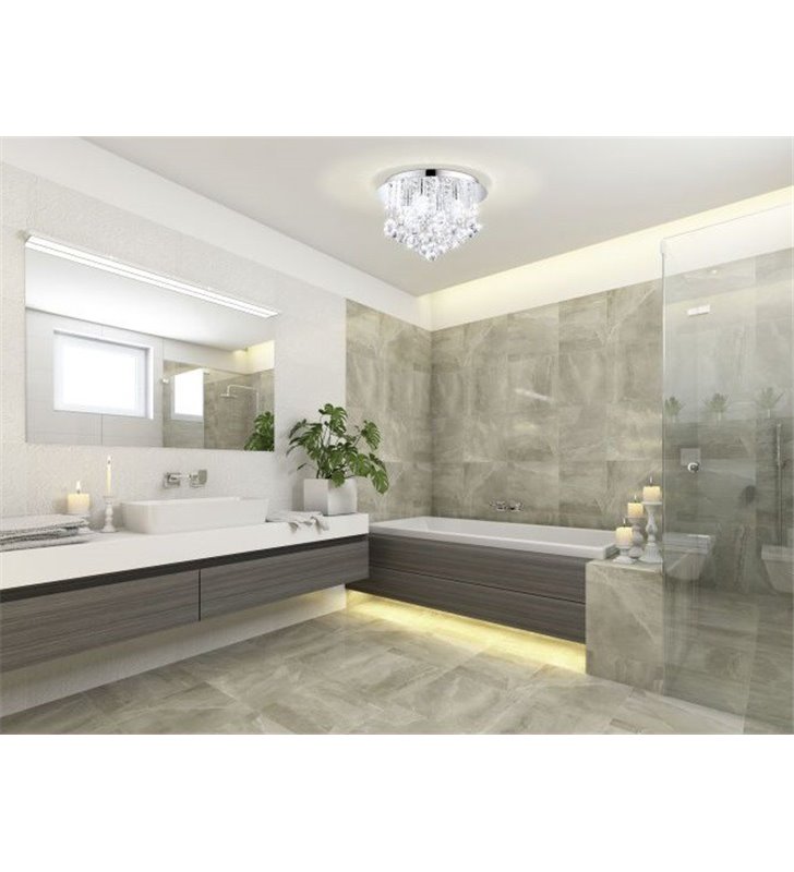 Duży kryształowy plafon do łazienki salonu kąpielowego glamour Almonte IP44 średnica 50cm - DOSTĘPNY OD RĘKI