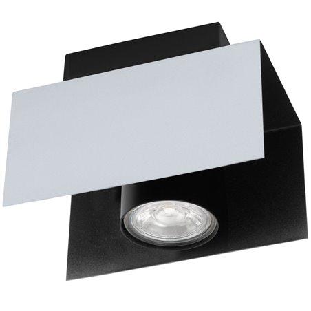 Lampa sufitowa Viserba nowoczesna w kolorze białego aluminium z czarnym wykończeniem