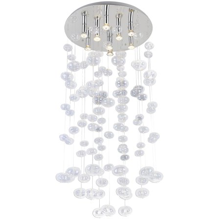 Luvia dekoracyjna lampa wisząca ze szklanymi bezbarwnymi bańkami  długość 1,25m do jadalni salonu sypialni nad schody