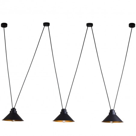 Potrójna lampa wisząca Perm styl loftowy industrialny nowoczesna czarna