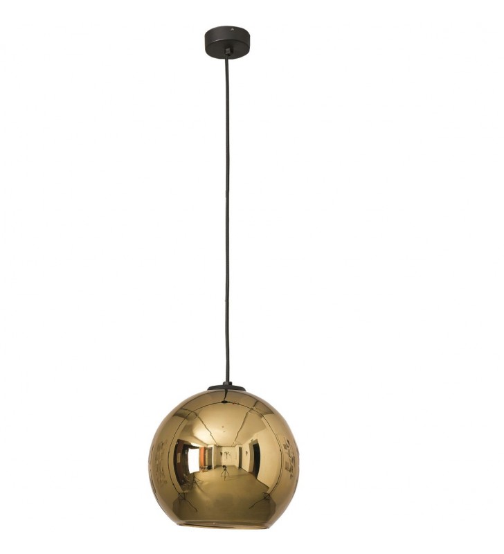 Złota szklana lampa wisząca Polaris kula do salonu sypialni jadalni kuchni długość 1,5m