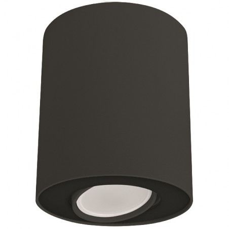 Czarna natynkowa ruchoma lampa downlight Set walec