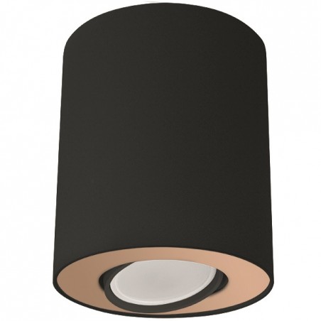 Lampa natynkowa Set czarna złote wykończenie ruchoma średnica 10cm