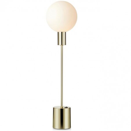 Nowoczesna minimalistyczna lampa stołowa Uno złota włącznik na lampie