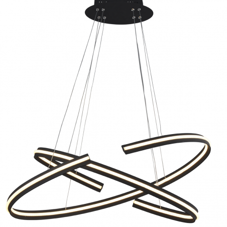 Lampa wisząca Alessia LED czarna nowoczesna z możliwością ściemniania duża 80cm