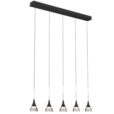 5 zwisowa lampa Dalmatia LED czarna belka do salonu sypialni jadalni nad stół wyspę kuchenną