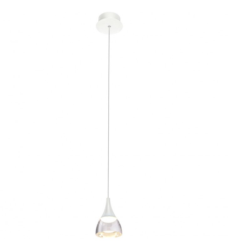 Lampa wisząca Dalmatia LED biała pojedyncza styl nowoczesny średnica 12cm