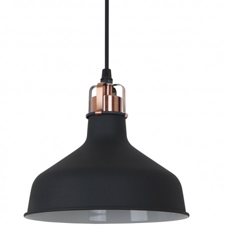 Lampa wisząca Hooper czarna z miedzianym wykończeniem metalowa styl vintage loft 21cm