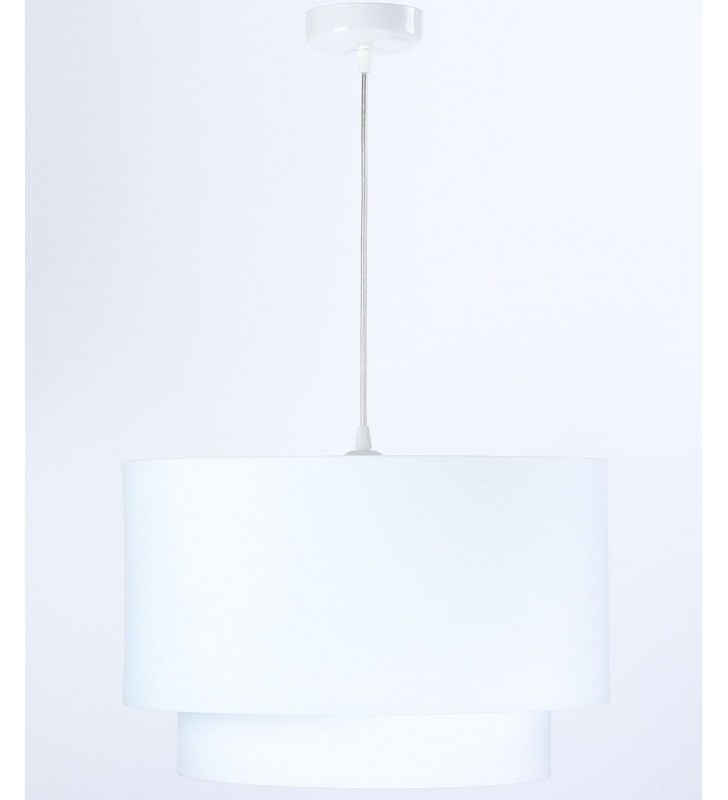 Biała welurowa lampa wisząca Canberra 40cm do salonu sypialni jadalni