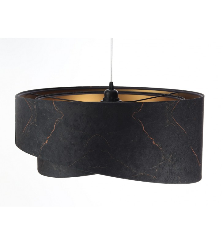Czarno złota welurowa lampa wisząca Magma 50cm do jadalni nad stół do sypialni salonu