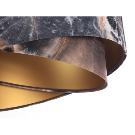 Lampa wisząca Manuela abażur wewnątrz złoty skośny z dekorem 50cm
