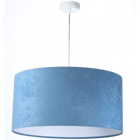Lampa wisząca Koryna niebieska z białym środkiem materiał welur