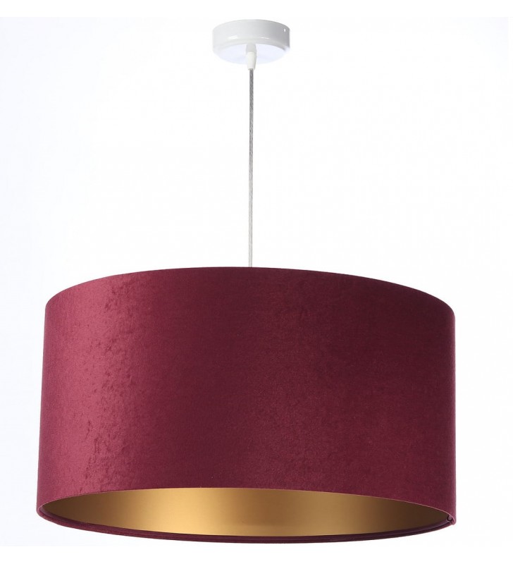 Purpurowa lampa wisząca Fuksja Złota abażur w kolorze fioletowym ze złotym środkiem