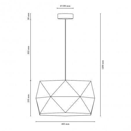 Geometryczna brązowa lampa wisząca Finja z antracytowym przewodem do salonu sypialni jadalni kuchni