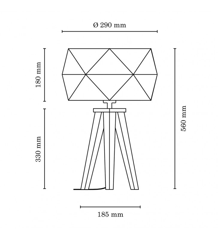 Lampa stołowa Finja biały geometryczny abażur dębowa podstawa