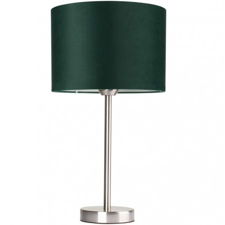 Lampa stołowa Scarlett ciemny zielony abażur z tkaniny do salonu na komodę do sypialni na stolik nocny