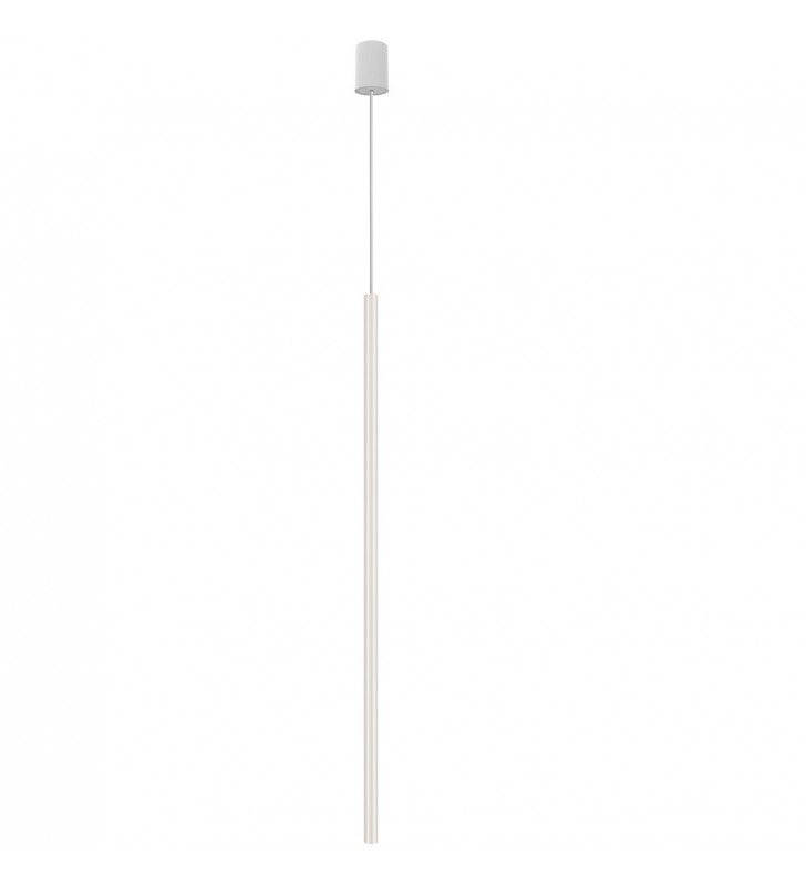 Nowoczesna minimalistyczna biała lampa wisząca Laser wąski klosz