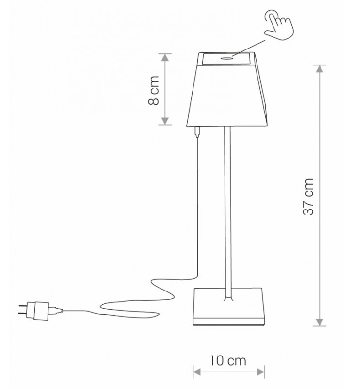Zewnętrzna bezprzewodowa lampa przenośna stołowa Mahe LED czarna
