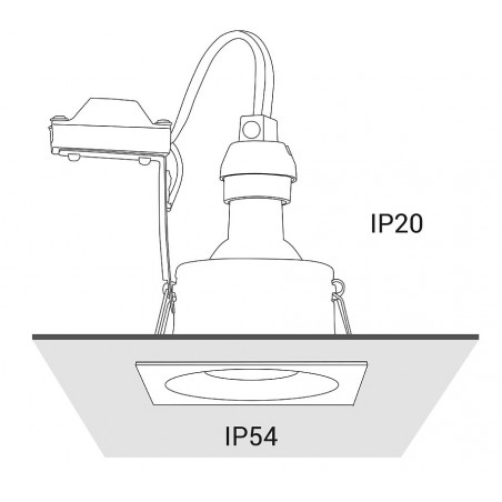 Oprawa podtynkowa Delta czarna kwadratowa łazienkowa IP54 GU10