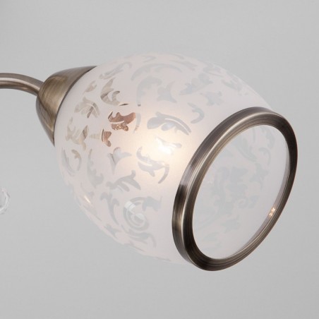 Lisa klasyczna 3 ramienna lampa sufitowa z dekoracyjnymi kloszami wykończenie mosiądz antyczny - OD RĘKI