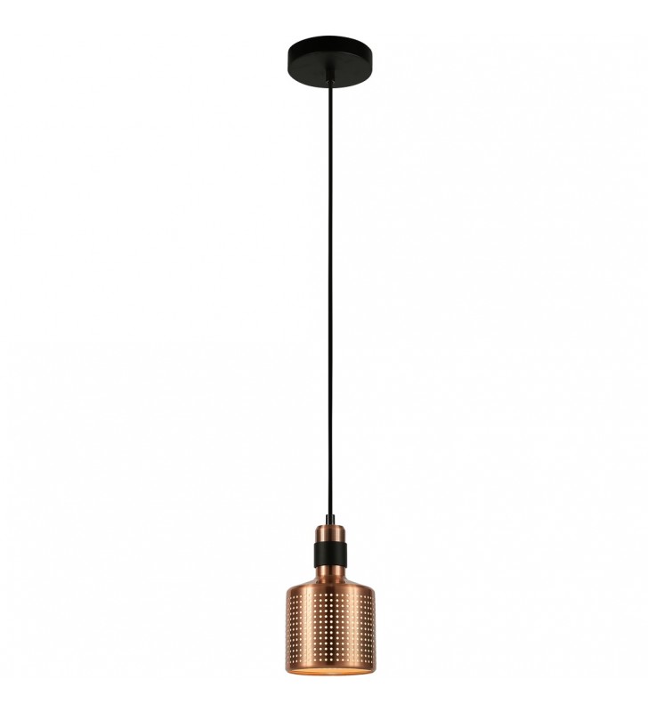 Lampa wisząca Restenza czarna z miedzianymi kloszami styl nowoczesny metalowa 1 zwis