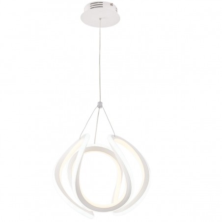 Biała lampa wisząca Conti o nietypowym kształcie 30cm nowoczesna LED 4000K np. do salonu lub do jadalni
