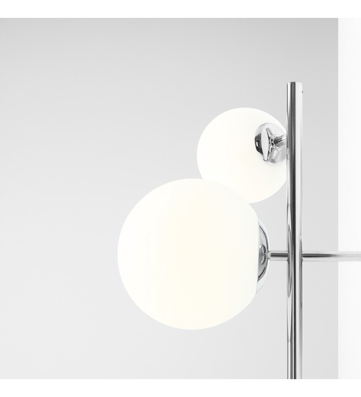 Lampa sufitowa lub ścienna Dione chrom 3 okrągłe klosze do salonu sypialni na korytarz styl nowoczesny