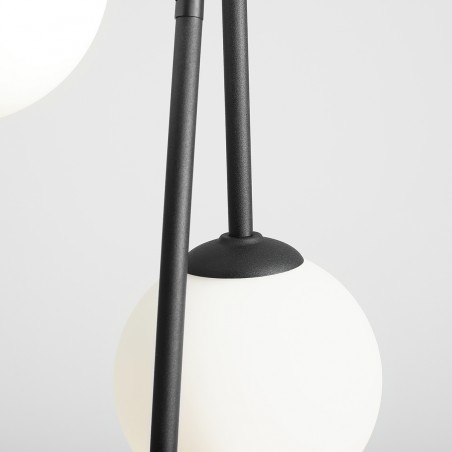 Bosso czarna potrójna lampa wisząca ze szklanymi okrągłymi kloszami